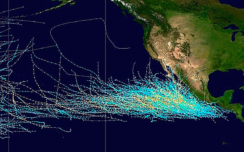 Fuerte actividad ciclónica en el Pacífico dejaría 18 huracanes