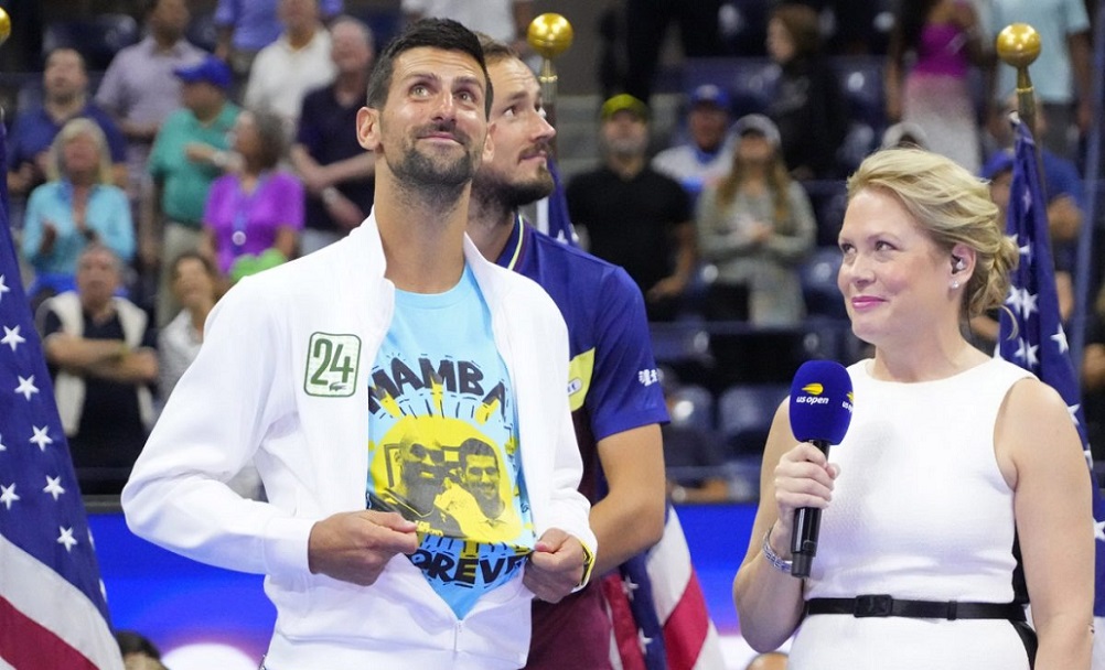 Djokovic recuerda a Kobe Bryant en Grand Slam