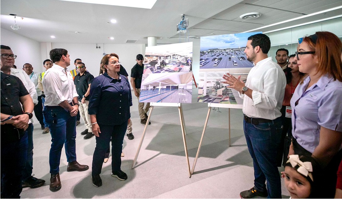 Presidenta Castro supervisa ampliación del Aeropuerto Villeda Morales