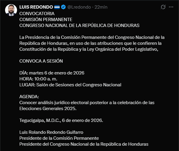 Congreso abre revisión legal del proceso electoral