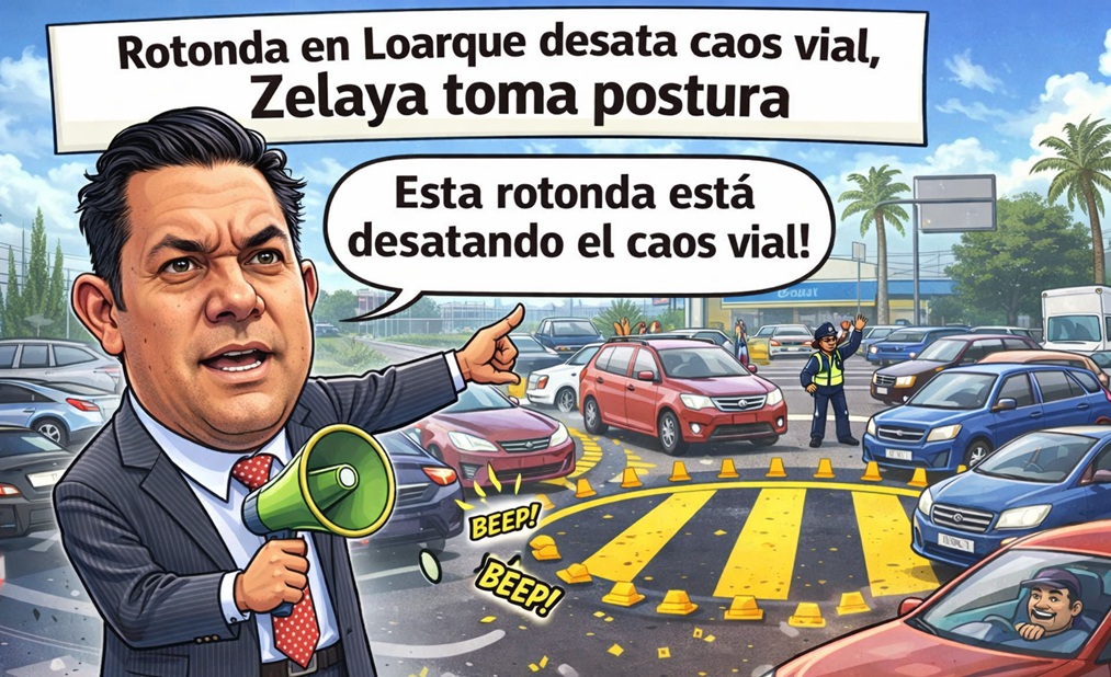 Rotonda en Loarque desata caos vial, Zelaya toma postura