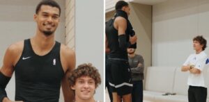 El encuentro viral entre Antonelli y Wembanyama